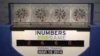 Evening Numbers Game Drawing: Wednesday, March 19, 2014