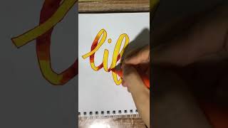 Hand Lettering in 10 Different Ways #6 (Ribbon Lettering) #handlettering #shortsfeed #creativeart