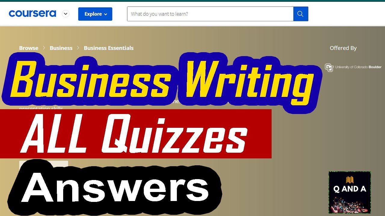 Coursera| Business Writing | ALL Quizzes/Answers - YouTube