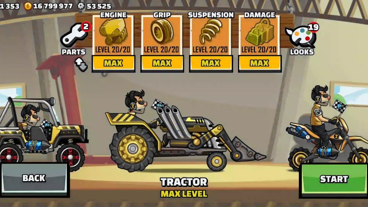 Hill Climb Racing 2 - New Vehicle TRACTOR Fully Upgraded 🚜 - YouTube