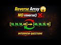 Day-6:JS interview Problem Reverse an Array in JavaScript 🔁 | Interview Question #interview