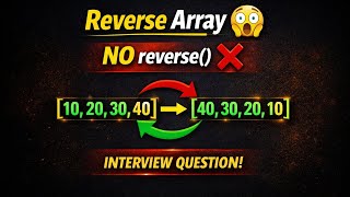Day-6:JS interview Problem Reverse an Array in JavaScript 🔁 | Interview Question #interview