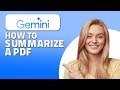 How To Summarize A PDF In Google Gemini! (Quick & Easy)