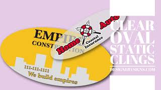 Oval Clear Static Clings | Low Prices | Free Shipping
