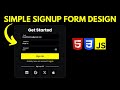 Build Responsive Signup Form with Show/Hide Password | HTML CSS & JavaScript Tutorial