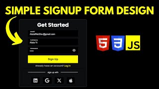 Build Responsive Signup Form with Show/Hide Password | HTML CSS & JavaScript Tutorial