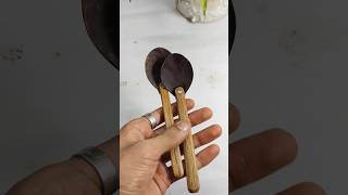 how to make coconut shell spoon making 🥄🥄#shortsfeed #diy #shorts