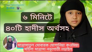 ৬ মিনিটে ৪০টি হাদীস অর্থসহ