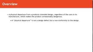 Torts Lecture Manufacturing Defects Quimbee Com