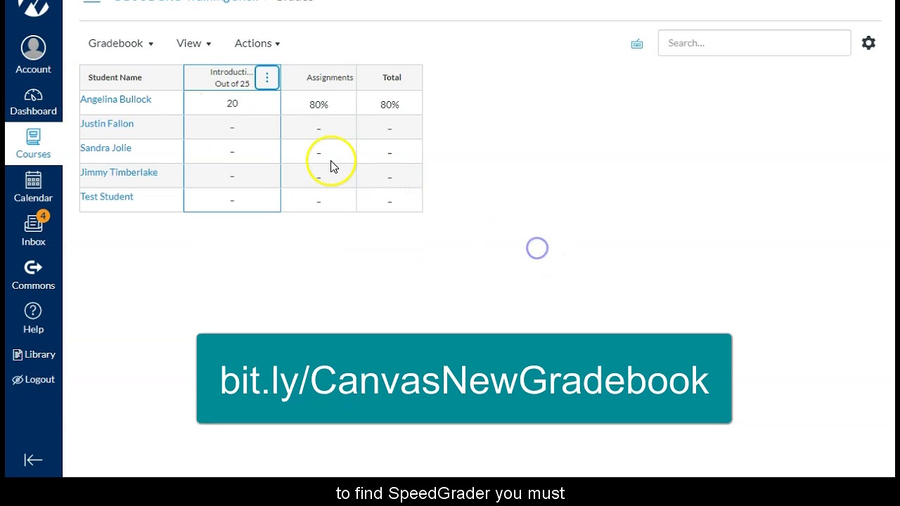 Turn On The New Gradebook In Canvas Youtube