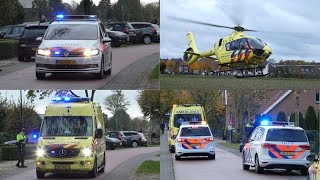 Ambulance en Politie met spoed vanaf ernstig ongeval Spaanderstraat Berghem, MMT ingezet