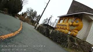 0317 表六甲ドライブウェイ鉢巻展望台~六甲山の別荘地、山上ケーブル駅ウロウロ、六甲を下り県道95号線を南下　リヤカメラ