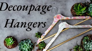 Paper Napkin Decoupage Clothes Hangers #decoupage #diycrafts #tutorial