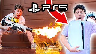 Destroying Kids PS4 & Surprising Him With NEW PS5! (GIVEAWAY)