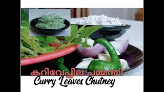 #കറിവേപ്പില ചമ്മന്തി #kariveppila chammanthi|Kerala style chutney