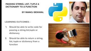 Passing string, list, tuple & dictionary to a function in python program