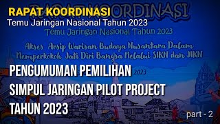 PENGUMUMAN PEMILIHAN SIMPUL JARINGAN PILOT PROJECT TAHUN 2023