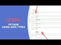 Python Tutorial - Data types