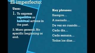 Preterito vs. Imperfecto