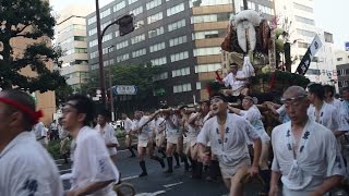 博多祇園山笠 2015 東流 山小屋に帰ってくる舁山