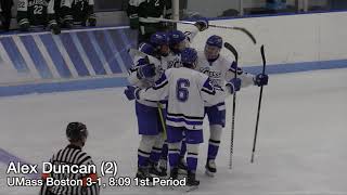 UMass Boston Men's Hockey vs. #6 Babson College Highlights (11/13/21)