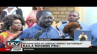 Raila condoles with the family of former CS, Prof. Magoha