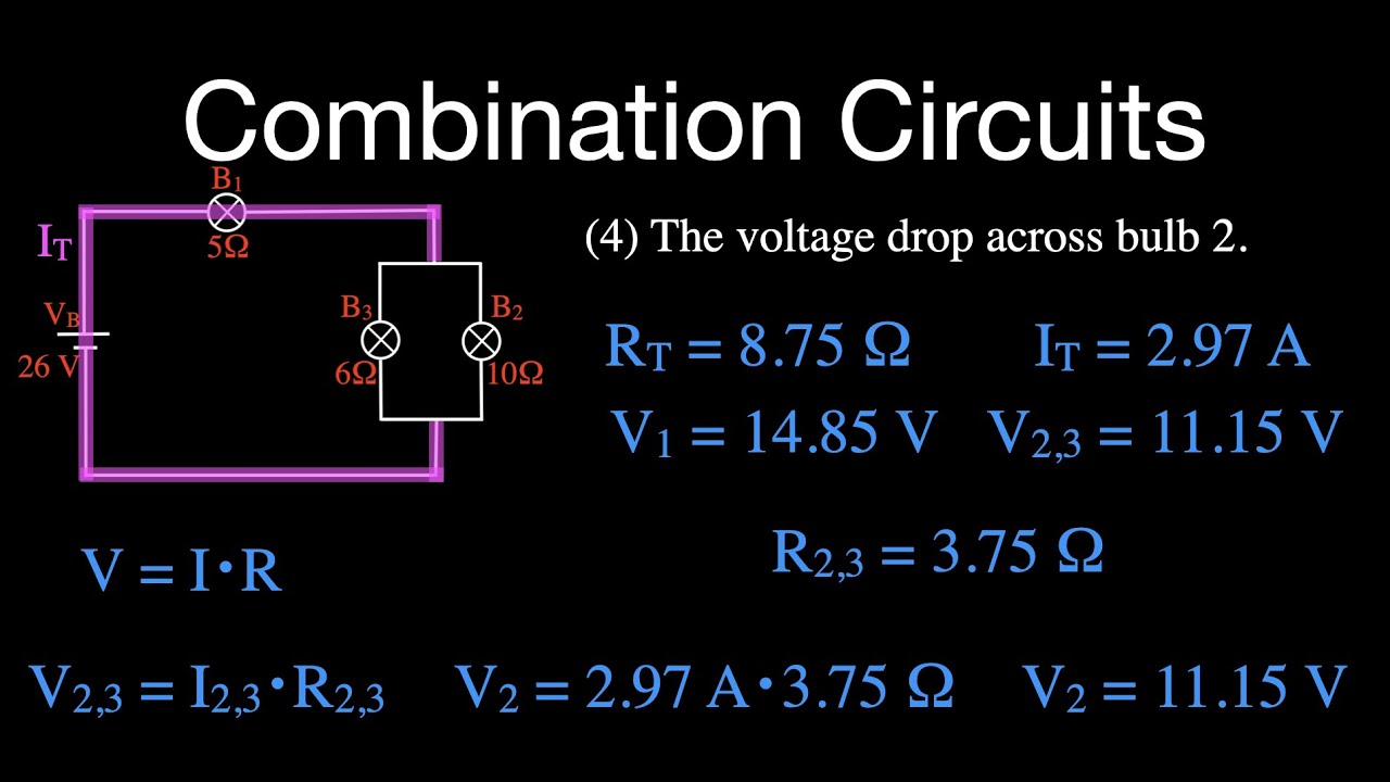 Combination Circuits: Calculating Currents And Voltages - YouTube