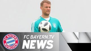FC Bayern players join World Cup squads, Manuel Neuer in training