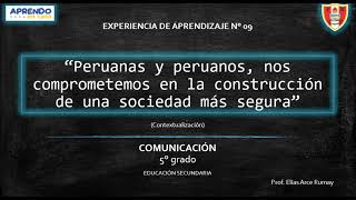 Experiencia de Aprendizaje 09  - Comunicación - QUINTO GRADO - Actividad 12