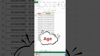 Calculate Age in Excel: Years, Months, & Days Format Tutorial #excel