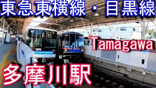 【東急東横線・目黒線】多摩川駅 Tamagawa Station. Tokyu Toyoko Line / Tokyu Meguro Line