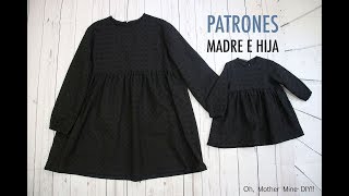 Patrones vestidos madre e hija (gratis en varias tallas)