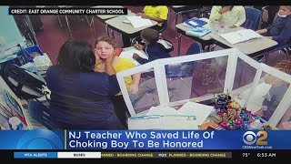 Teacher honored for saving choking boy