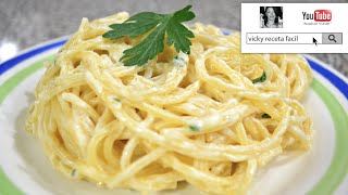 ESPAGUETI ALFREDO | SPAGUETTI ALFREDO | Vicky Receta Facil