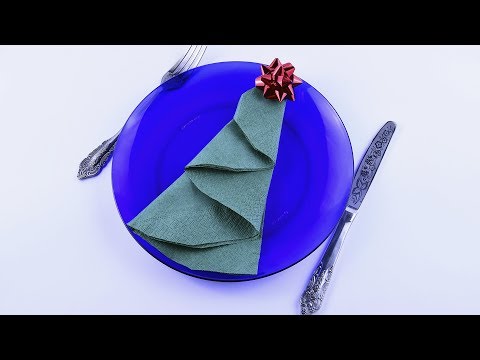 Christmas decorations ❄ DIY Tree of paper napkin folding Table Setting Christmas decorations ❄ DIY Tree of paper napkin folding Table Setting