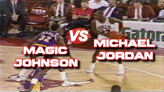 80's Michael Jordan vs 80's Magic Johnson - Epic Shoot Out In Chicago Stadium Bulls vs Lakers