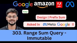 LeetCode 303 Range Sum Query - Immutable | Prefix Sum | Beginner Friendly Explanation