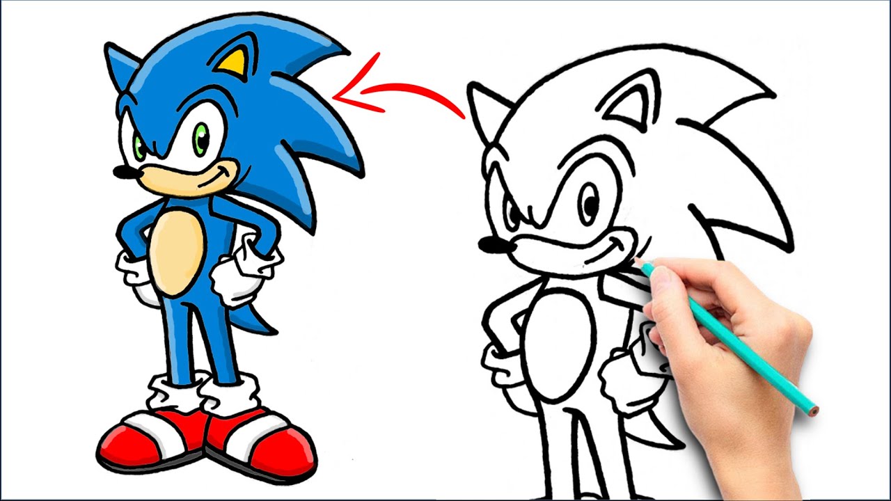 How To Draw Sonic The Hedgehog? - YouTube