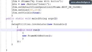 Java Swings Tutorials 3 Creating Frame with button in java swings