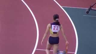 東京国体２０１３ 陸上  成年少年女子共通 ４x１００ｍリレー 準決勝2組：北海道１位で決勝