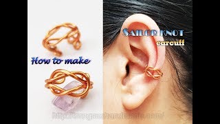 Earcuff inspired by Square knot (Sailor knot) - How to make handmade jewelry from copper wire 464