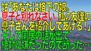 【衝撃的な話】姑「あなたは格下の娘。息子と別れなさい。私の友達の息子さんを紹介してあげる！」→同居の話が出たので…【スカッと修羅場朗読まとめ】