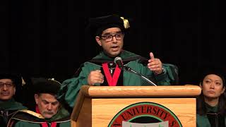 Trauma disparities expert Dr. Adil Haider addresses Class of 2018