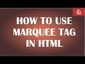 Use Of MARQUEE Tag In HTML || Easy Explained