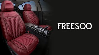 FREESOO Universal Car Seat Covers | Installation Video | Leather\u0026Linen