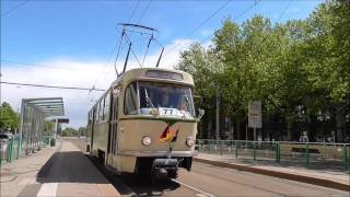 Straßenbahn Magdeburg: Historische T4D 1001 als Sonderlinie 77 unterwegs beim Europafest am 15.05.16