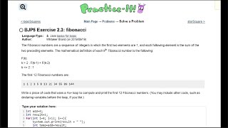 Java Practice It || 2.3 fibonacci || for loop