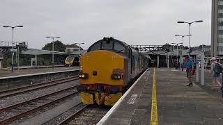 Class 37's Thrash Away from Plymouth with the Mazey Day Cornishman-29/6/2019