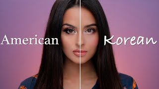 American VS Korean Makeup Tutorial