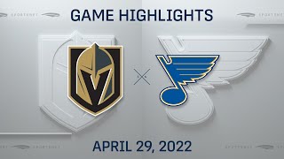 NHL Highlights | Golden Knights vs. Blues - Apr 29, 2022